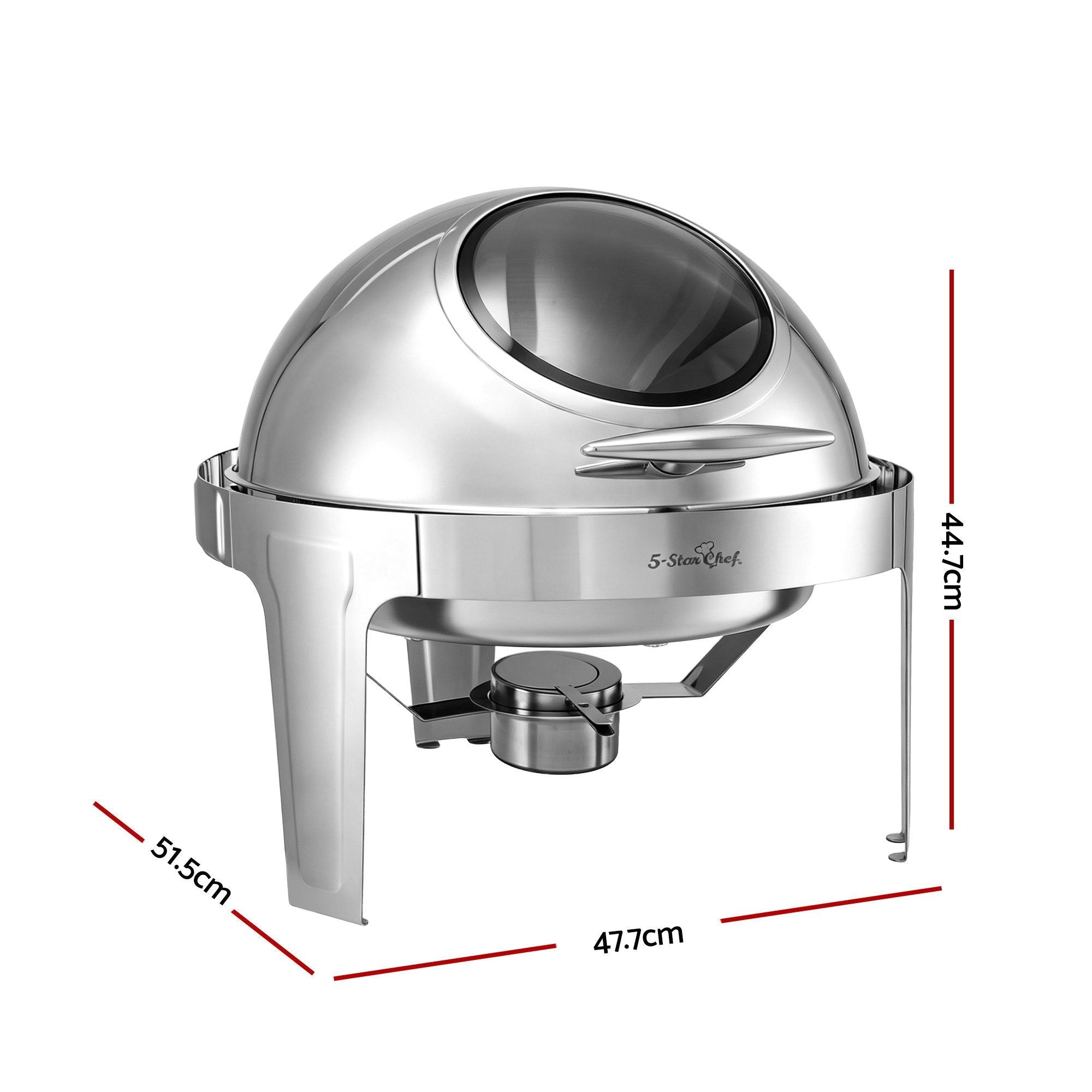 5-Star Chef 9L Chafing Dish Buffet Warmer Food Warmer Catering Server Round - Appliances > Kitchen Appliances > Food Warmers & Chafing Dishes - Rivercity House & Home Co. (ABN 18 642 972 209) - Affordable Modern Furniture Australia