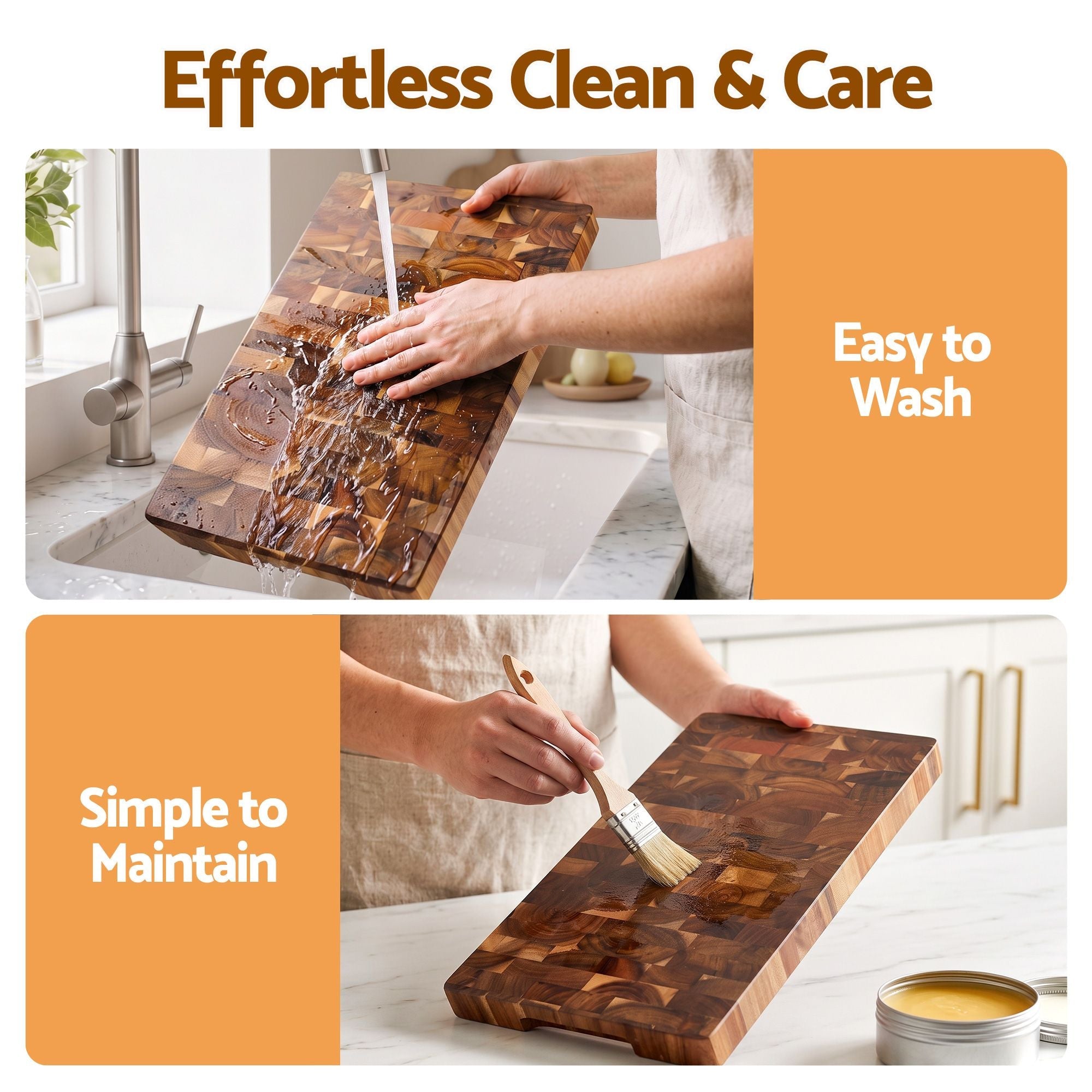 5-Star Chef Acacia Wooden Cutting Board End Grain Chopping Board - Home & Garden > Kitchenware > Bakeware & Accessories - Rivercity House & Home Co. (ABN 18 642 972 209) - Affordable Modern Furniture Australia