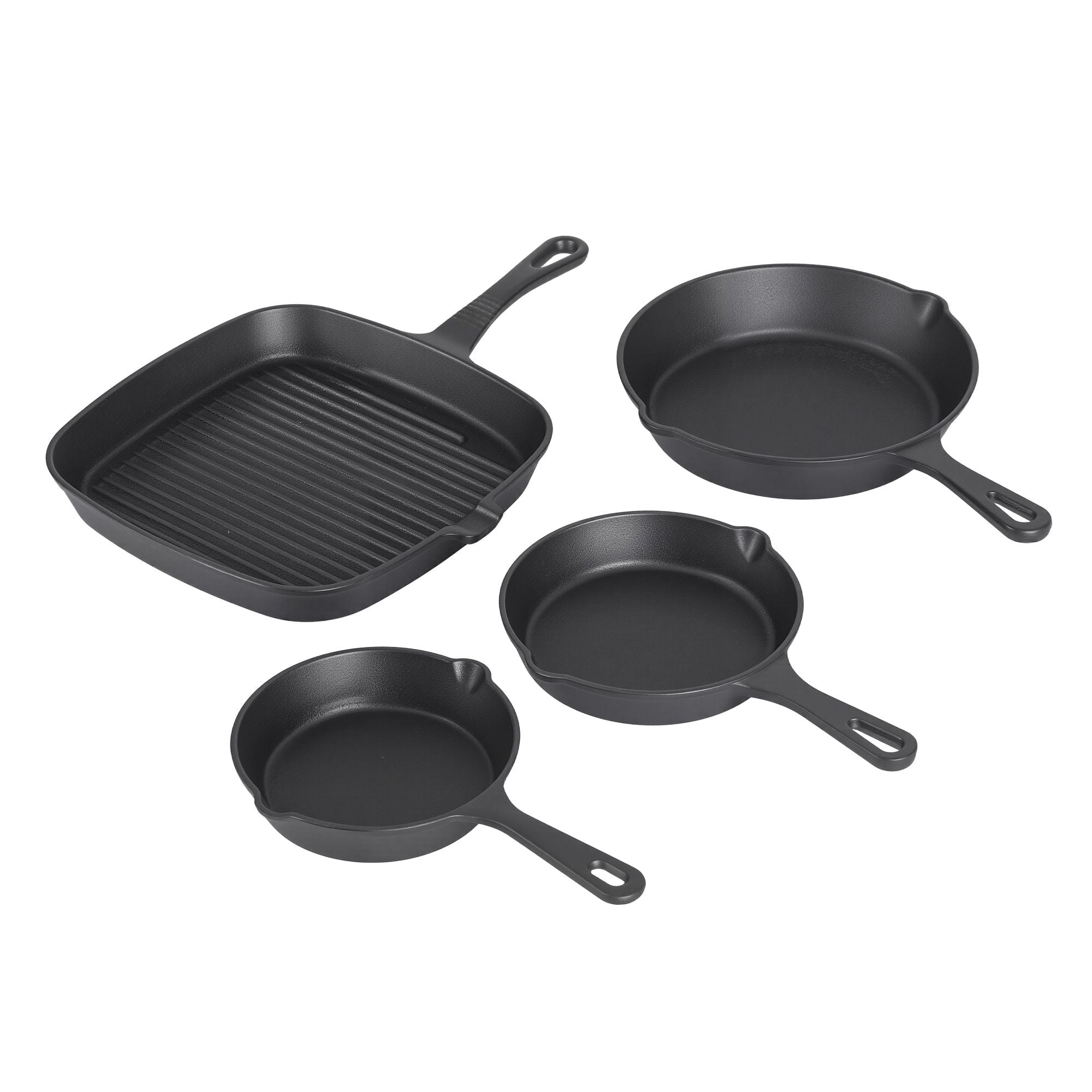 5 - Star Chef Cast Iron Fry Pan Skillet Cookware Set Induction Black 14/16/20/24cm - Home & Garden > Kitchenware > Skillets & Frying Pans - Rivercity House & Home Co. (ABN 18 642 972 209) - Affordable Modern Furniture Australia