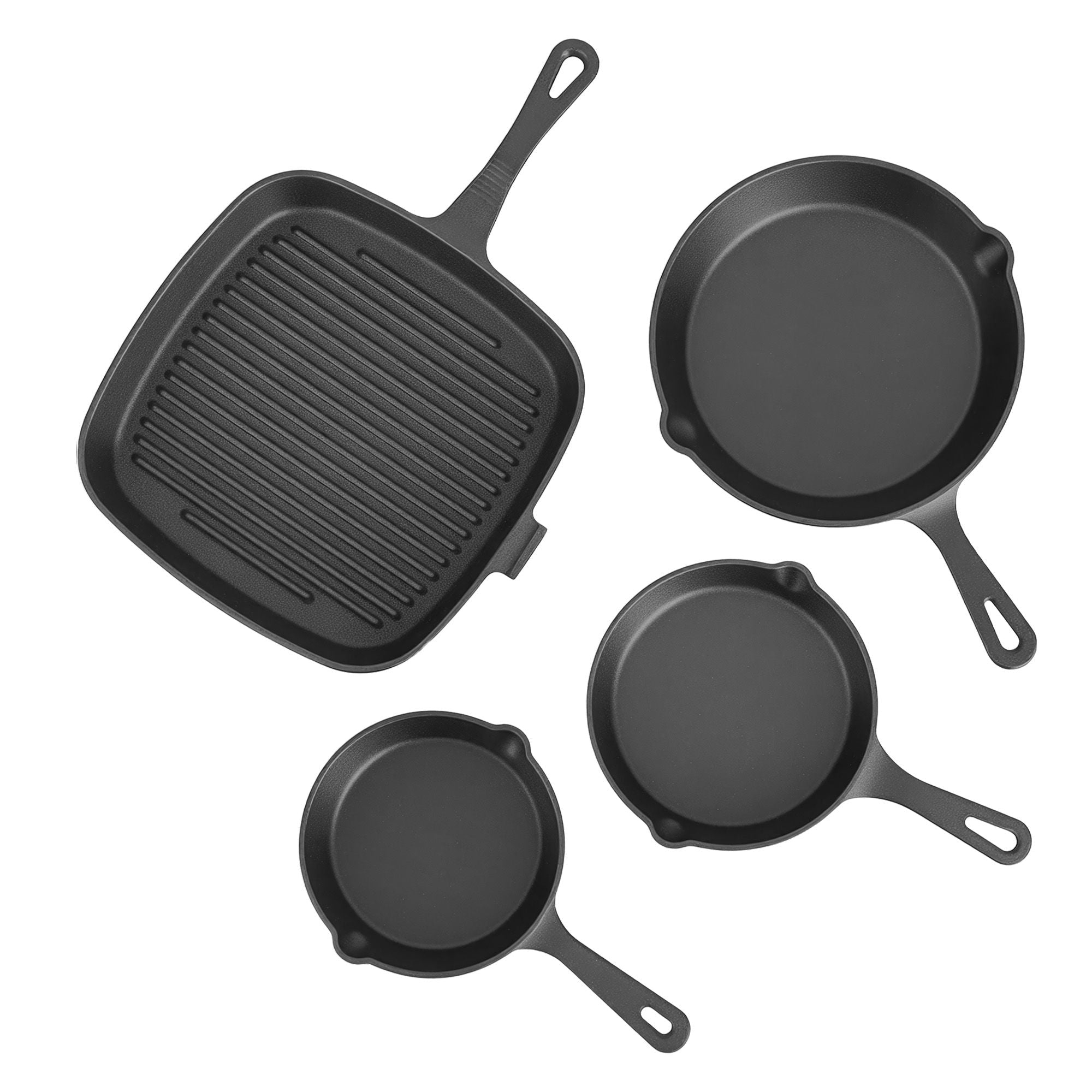 5 - Star Chef Cast Iron Fry Pan Skillet Cookware Set Induction Black 14/16/20/24cm - Home & Garden > Kitchenware > Skillets & Frying Pans - Rivercity House & Home Co. (ABN 18 642 972 209) - Affordable Modern Furniture Australia