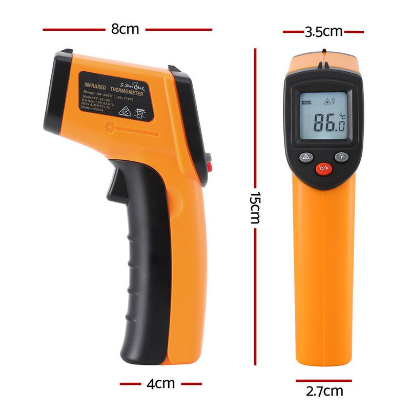 5 - star Chef Laser Infrared Thermometer Food Digital Temperature Gun Smoker Pizza BBQ - Appliances > Kitchen Appliances > Speciality Appliances - Rivercity House & Home Co. (ABN 18 642 972 209) - Affordable Modern Furniture Australia