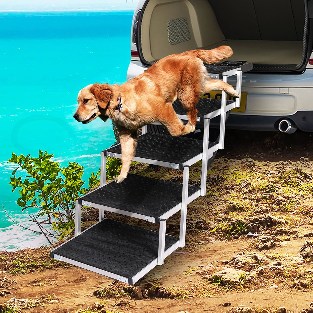 5 - Step Adjustable Height Dog Ramp - Black - Rivercity House & Home Co. (ABN 18 642 972 209) - Affordable Modern Furniture Australia