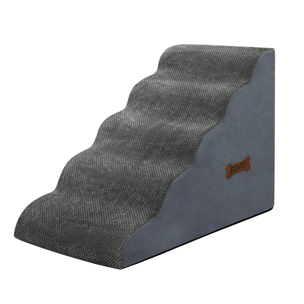 5 - Step High Density Foam Pet Stairs with Non - Slip Surface - Grey - Rivercity House & Home Co. (ABN 18 642 972 209) - Affordable Modern Furniture Australia