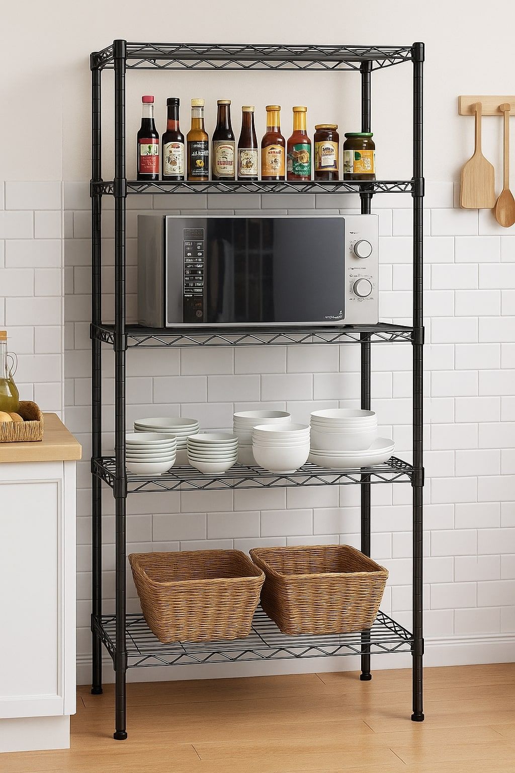 5 - Tier Adjustable Metal Storage Shelves Wire Rack Organizer for Kitchen, Pantry, Bathroom or Laundry Room (60cm W x 40cm D x 176cm H) - Home & Garden > Storage > Clothing & Wardrobe Storage - Rivercity House & Home Co. (ABN 18 642 972 209) - Affordable Modern Furniture Australia