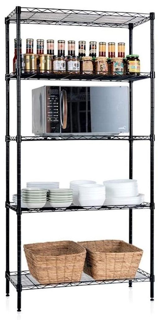 5 - Tier Adjustable Metal Storage Shelves Wire Rack Organizer for Kitchen, Pantry, Bathroom or Laundry Room (60cm W x 40cm D x 176cm H) - Home & Garden > Storage > Clothing & Wardrobe Storage - Rivercity House & Home Co. (ABN 18 642 972 209) - Affordable Modern Furniture Australia