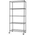 5 Tier Adjustable Shelving Rack 113.4kg Capacity, No Tools Required - Black