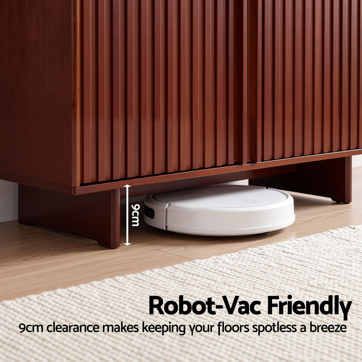 5 Tier Adjustable Shoe Cabinet Storage Organiser with Fluted Doors - Walnut - Furniture > Living Room > Shoe Storage - Rivercity House & Home Co. (ABN 18 642 972 209) - Affordable Modern Furniture Australia