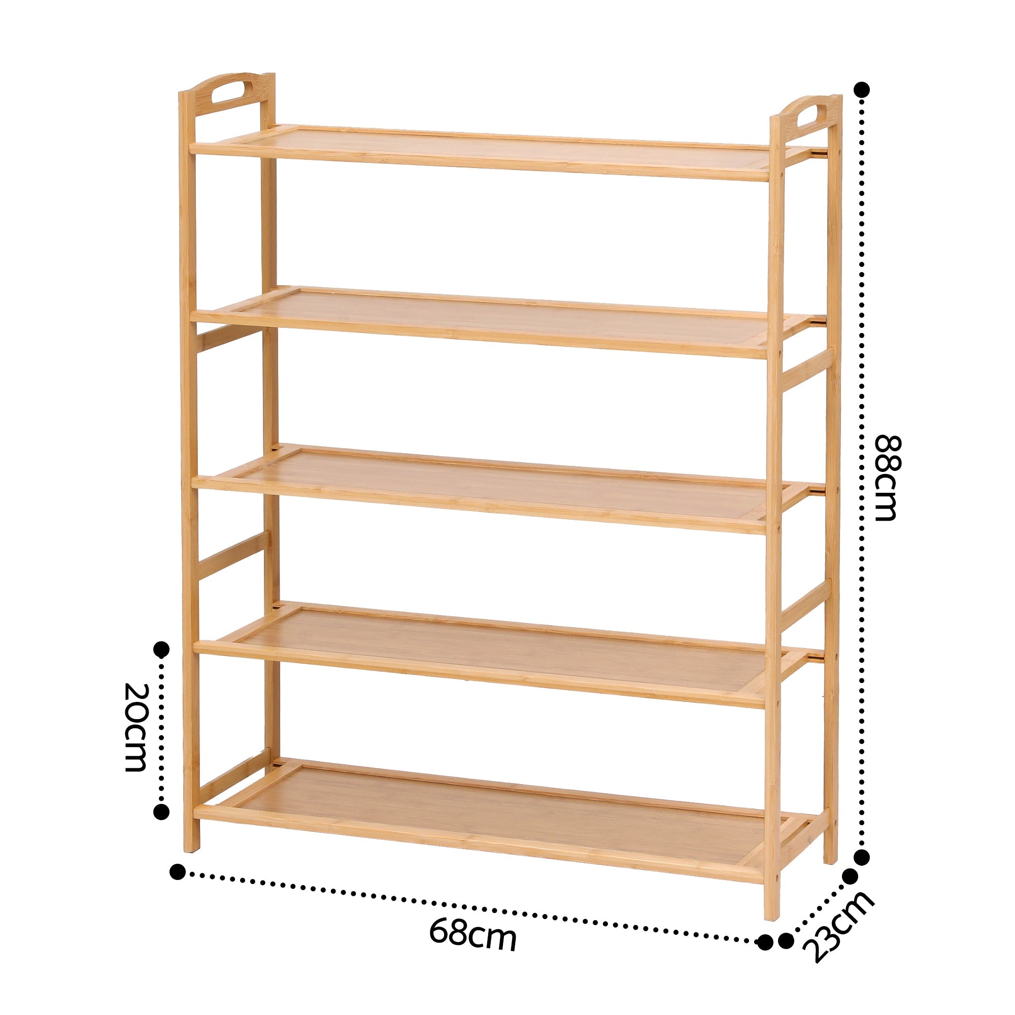 5 Tier Bamboo Shoe Rack Storage Organiser - Pine - Furniture > Living Room > Shoe Storage - Rivercity House & Home Co. (ABN 18 642 972 209) - Affordable Modern Furniture Australia