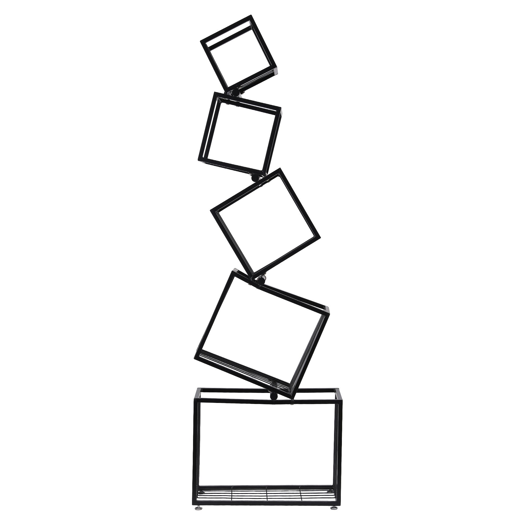 5 - Tier Bookshelf Metal Geometric Display Shelf Storage Organizer Black - Furniture > Living Room > Bookcases & Shelves - Rivercity House & Home Co. (ABN 18 642 972 209) - Affordable Modern Furniture Australia