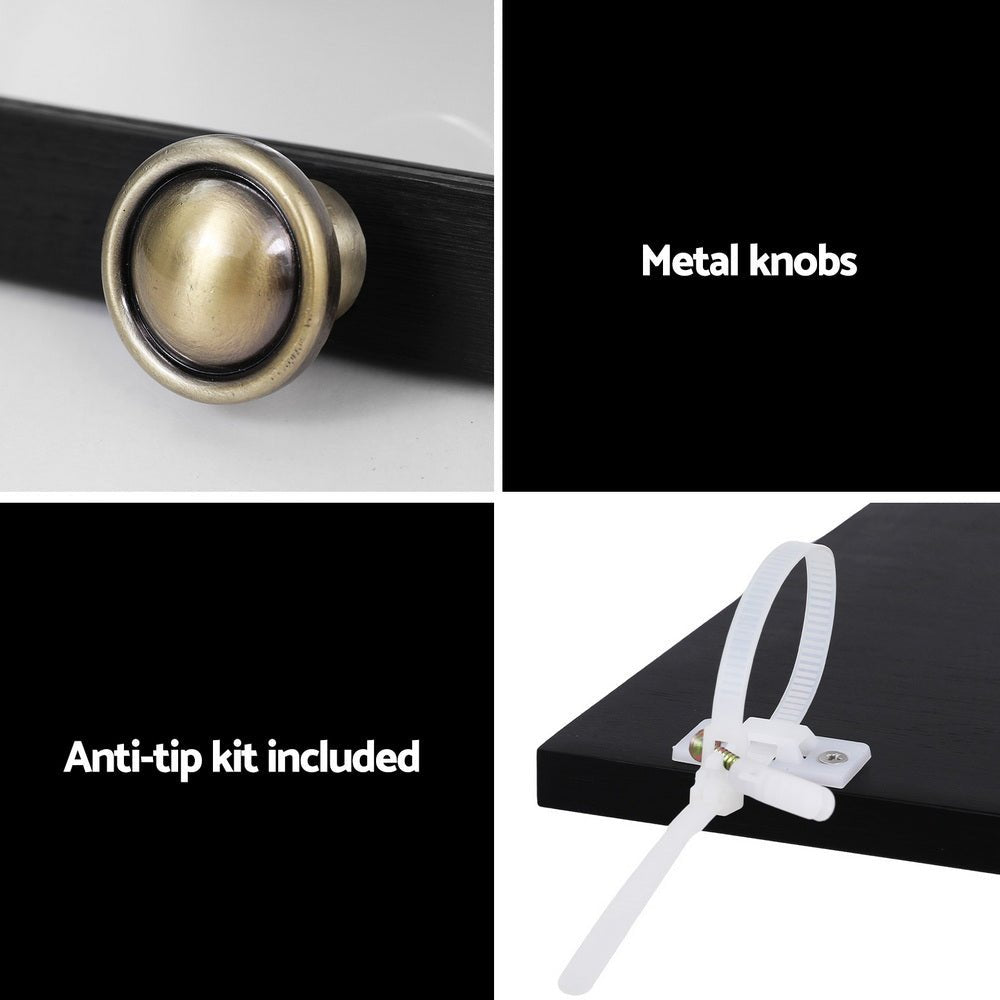 5 - Tier Display Cabinet Storage Bookshelf Clear Shelf Black - Furniture > Living Room > Bookcases & Shelves - Rivercity House & Home Co. (ABN 18 642 972 209) - Affordable Modern Furniture Australia