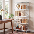 5-Tier Foldable Kitchen Bakers Rack 71x160cm Microwave Stand - White