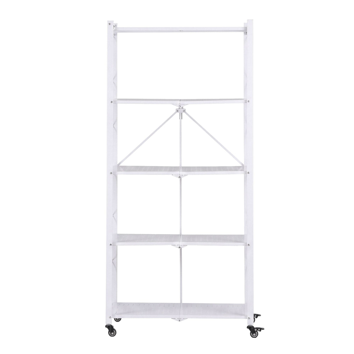 5-Tier Foldable Kitchen Bakers Rack 71x160cm Microwave Stand - White - Home & Garden > Kitchenware > Kitchen Utensils - Rivercity House & Home Co. (ABN 18 642 972 209) - Affordable Modern Furniture Australia