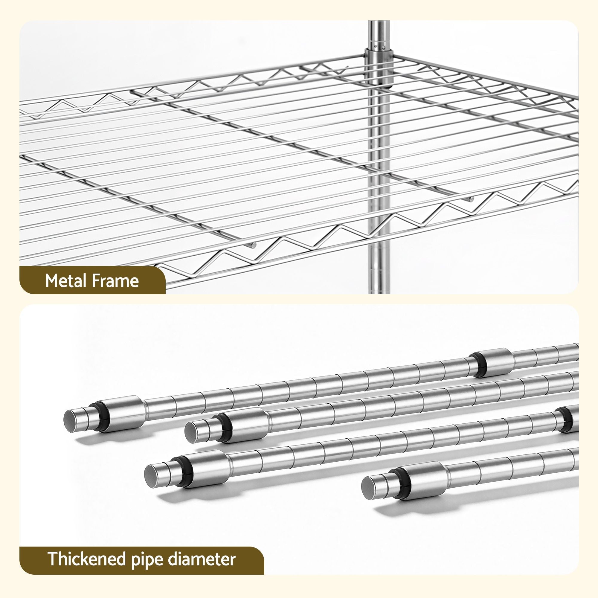 5 - Tier Kitchen Rack Shelf Shelving 120x45x179CM Adjustable Metal Storage Shelves - Home & Garden > Kitchenware > Kitchen Utensils - Rivercity House & Home Co. (ABN 18 642 972 209) - Affordable Modern Furniture Australia