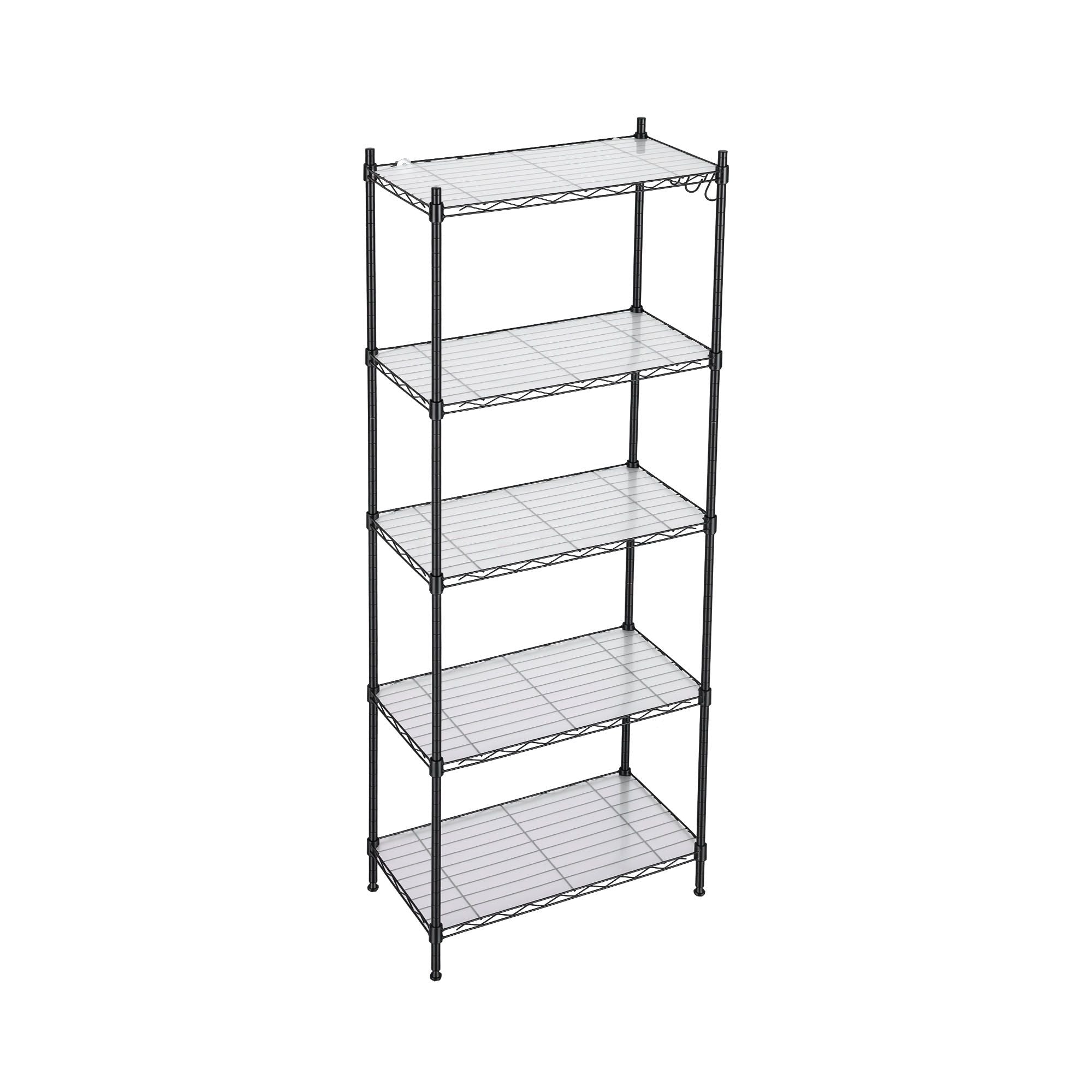 5 - Tier Kitchen Rack Shelf Shelving Unit 55x30x150CM Adjustable Metal Storage Shelves Black - Home & Garden > Kitchenware > Kitchen Utensils - Rivercity House & Home Co. (ABN 18 642 972 209) - Affordable Modern Furniture Australia