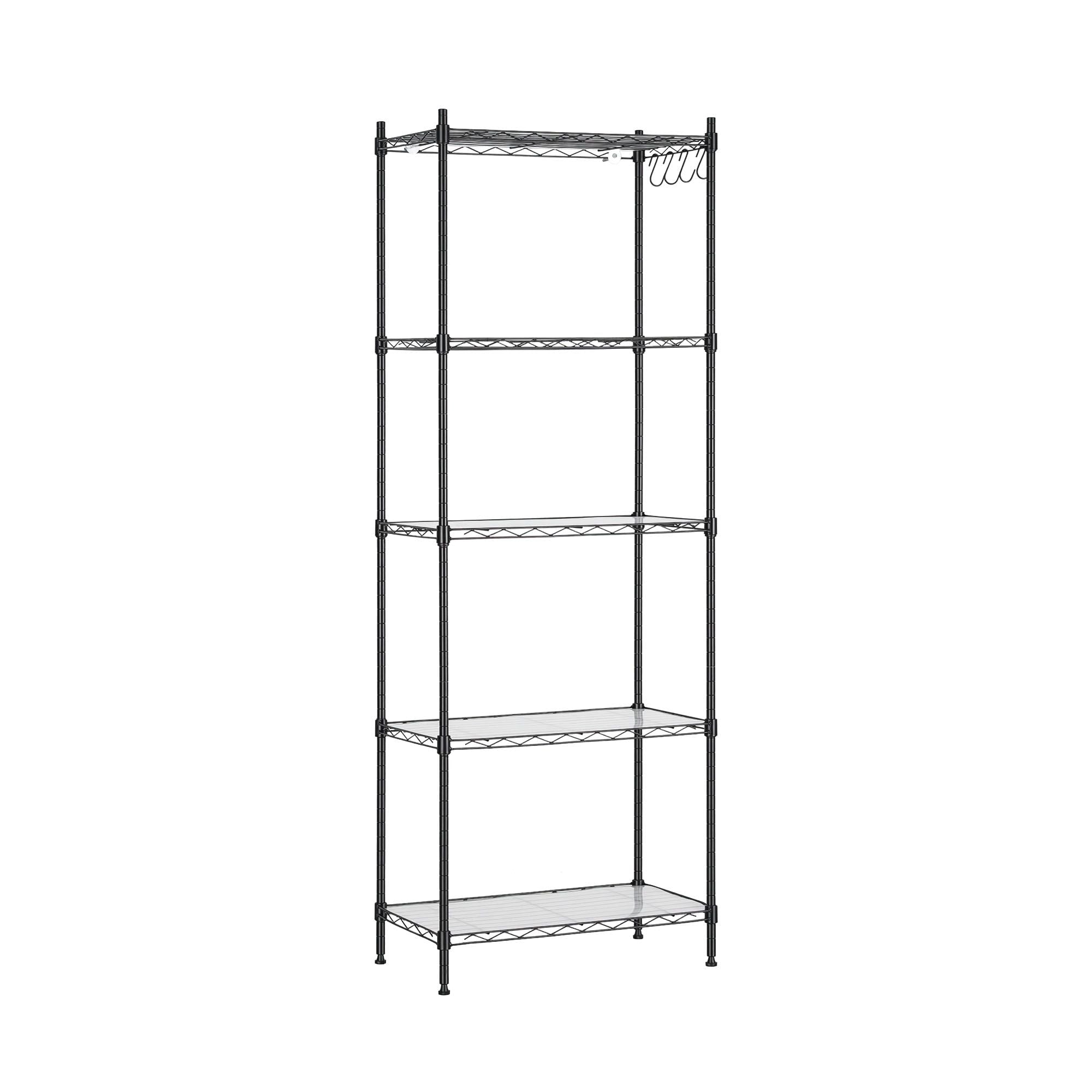 5 - Tier Kitchen Rack Shelf Shelving Unit 55x30x150CM Adjustable Metal Storage Shelves Black - Home & Garden > Kitchenware > Kitchen Utensils - Rivercity House & Home Co. (ABN 18 642 972 209) - Affordable Modern Furniture Australia