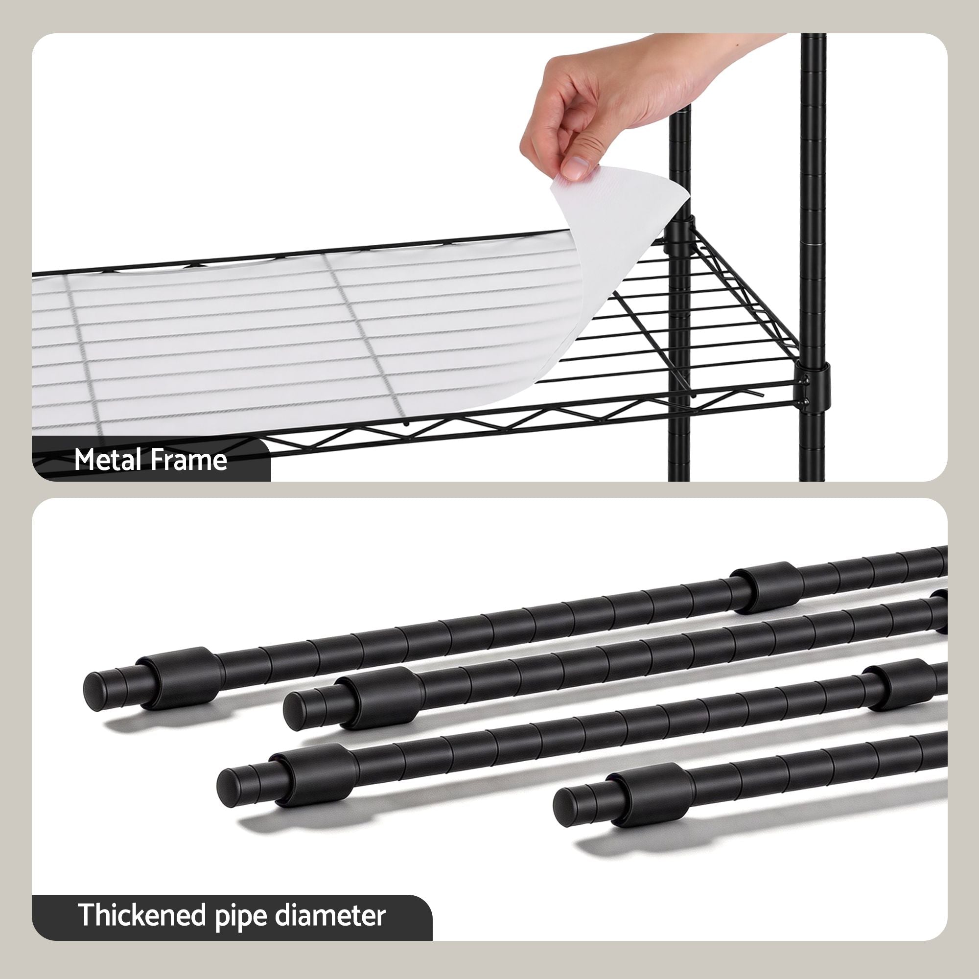 5 - Tier Kitchen Rack Shelf Shelving Unit 55x30x150CM Adjustable Metal Storage Shelves Black - Home & Garden > Kitchenware > Kitchen Utensils - Rivercity House & Home Co. (ABN 18 642 972 209) - Affordable Modern Furniture Australia