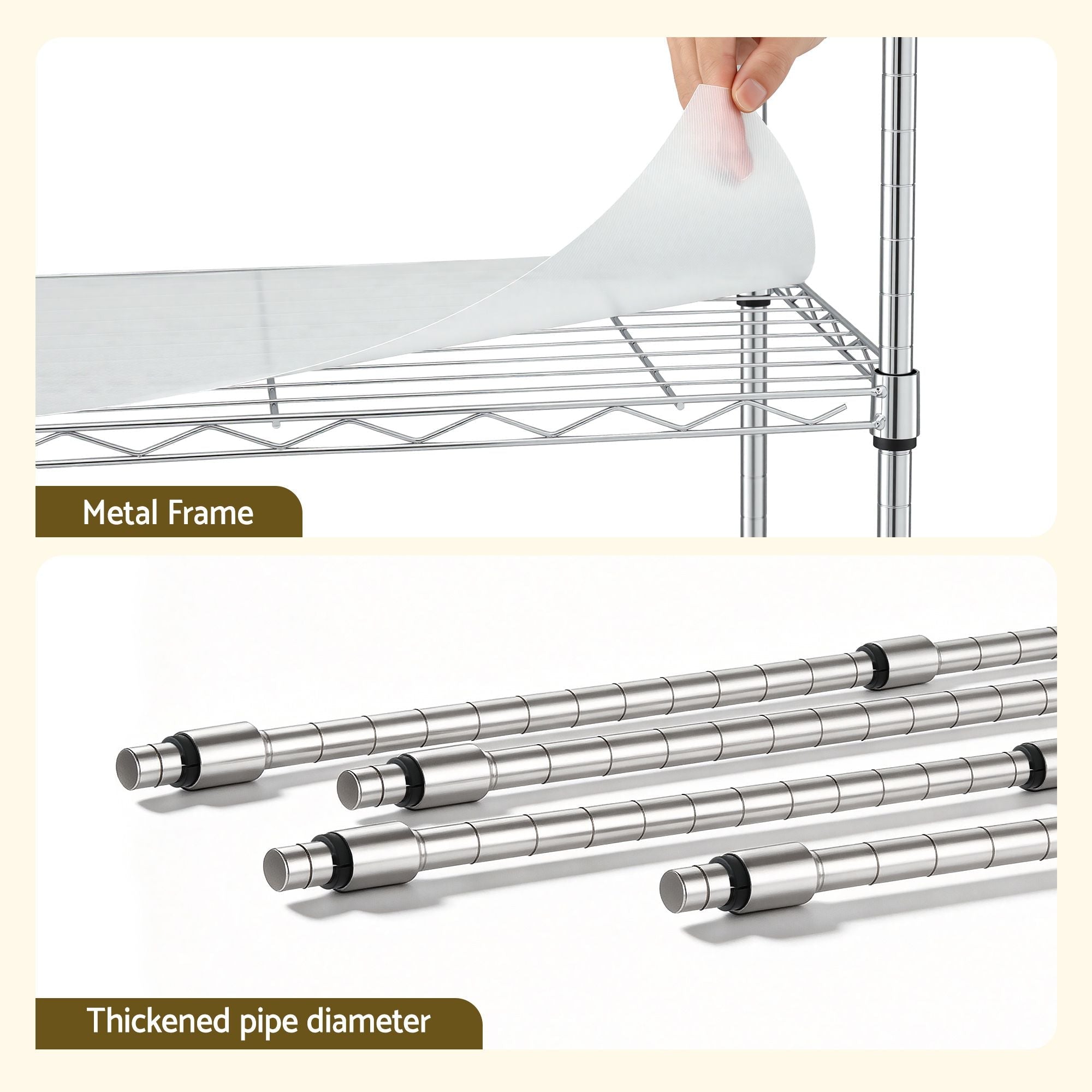5 - Tier Kitchen Rack Shelf Shelving Unit 60x35x150CM Adjustable Metal Storage Shelves Silver - Home & Garden > Kitchenware > Kitchen Utensils - Rivercity House & Home Co. (ABN 18 642 972 209) - Affordable Modern Furniture Australia