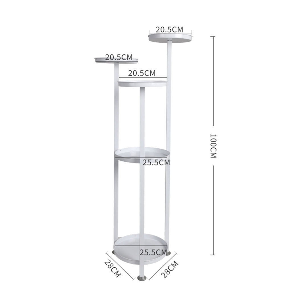 5 Tier Medium Metal Plant Stand for Indoor Outdoor - White - Rivercity House & Home Co. (ABN 18 642 972 209) - Affordable Modern Furniture Australia