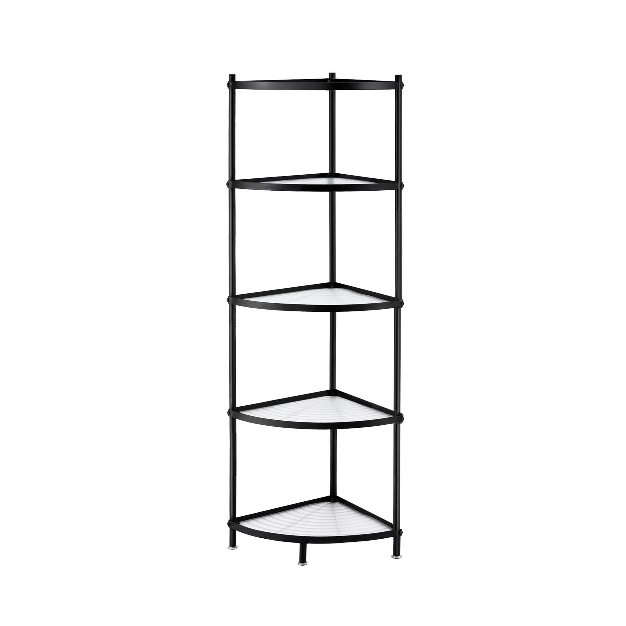 5 - Tier Metal Kitchen Corner Shelf Rack Stand Storage Shelves - Black - Appliances > Kitchen Appliances > Kitchen Appliance Accessories - Rivercity House & Home Co. (ABN 18 642 972 209) - Affordable Modern Furniture Australia
