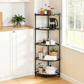 5-Tier Metal Kitchen Corner Shelf Rack Stand Storage Shelves - Black