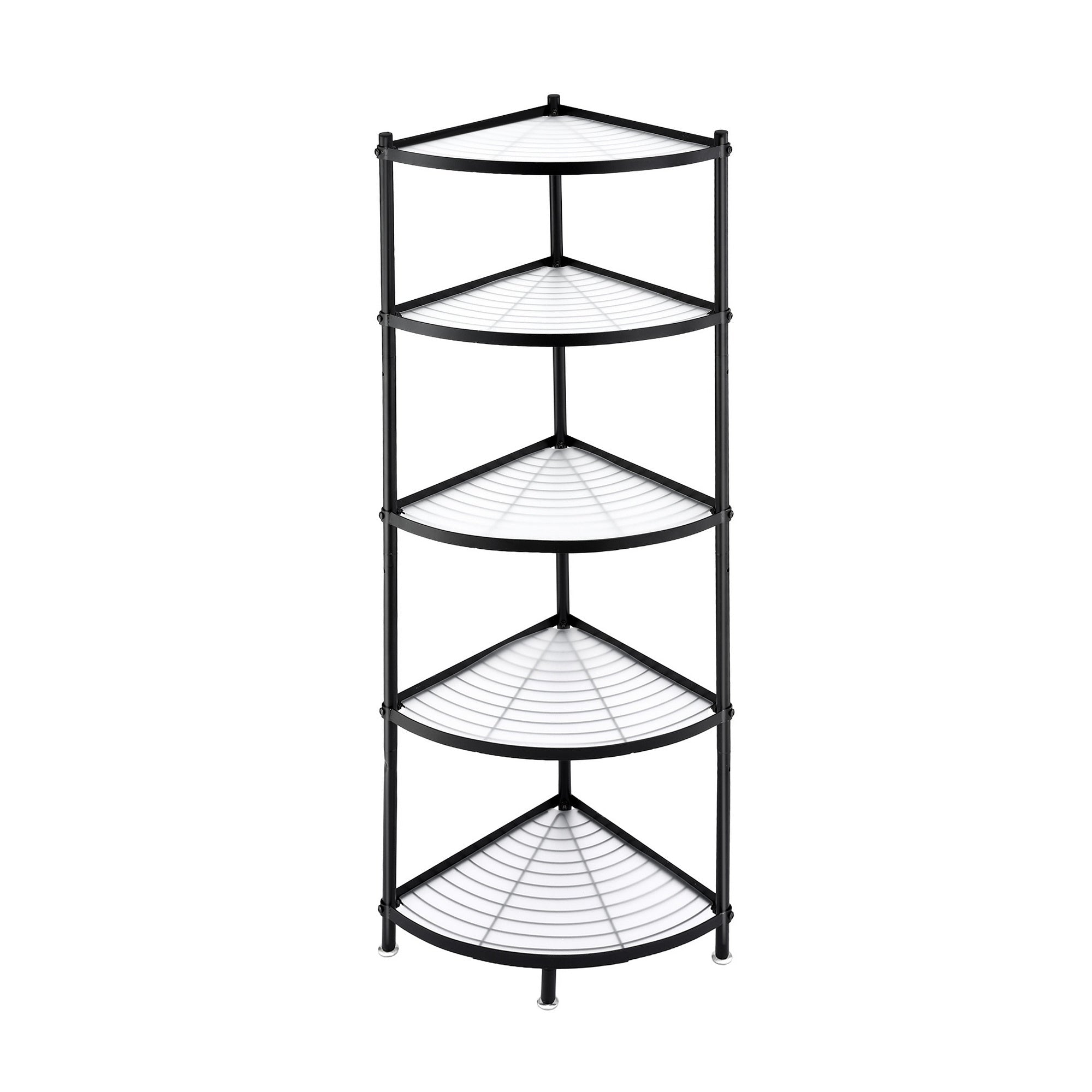 5 - Tier Metal Kitchen Corner Shelf Rack Stand Storage Shelves - Black - Appliances > Kitchen Appliances > Kitchen Appliance Accessories - Rivercity House & Home Co. (ABN 18 642 972 209) - Affordable Modern Furniture Australia