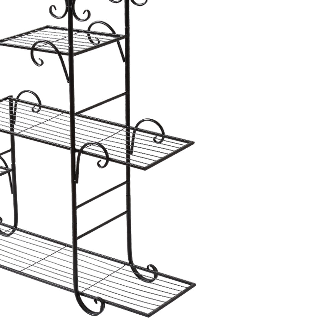 5 Tier Metal Plant Stand for Indoor and Outdoor Use - Black - Rivercity House & Home Co. (ABN 18 642 972 209) - Affordable Modern Furniture Australia