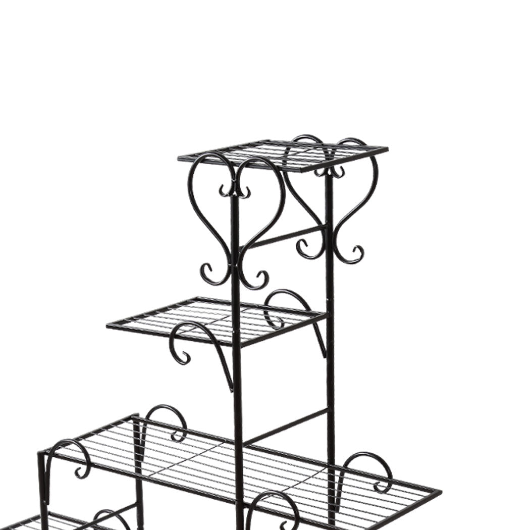 5 Tier Metal Plant Stand for Indoor and Outdoor Use - Black - Rivercity House & Home Co. (ABN 18 642 972 209) - Affordable Modern Furniture Australia