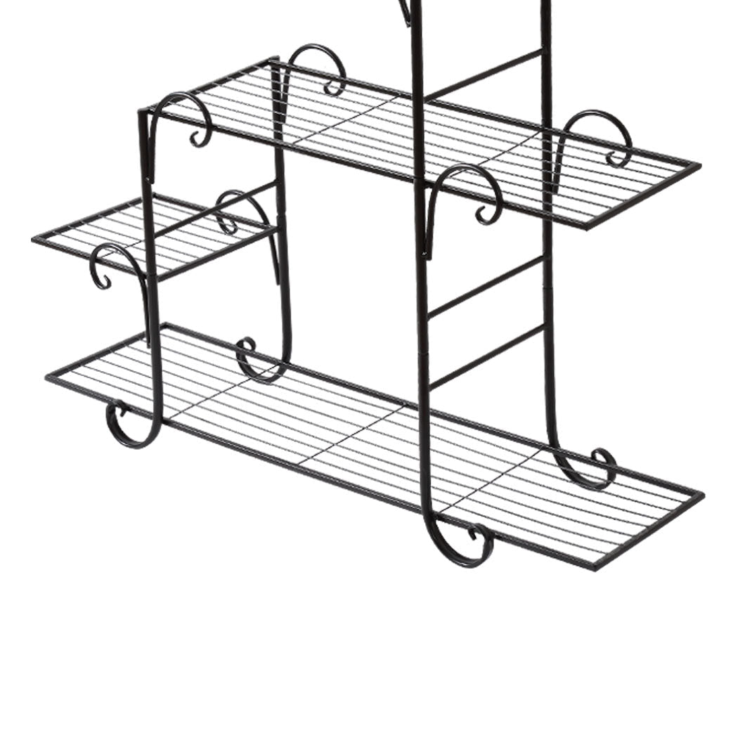 5 Tier Metal Plant Stand for Indoor and Outdoor Use - Black - Rivercity House & Home Co. (ABN 18 642 972 209) - Affordable Modern Furniture Australia