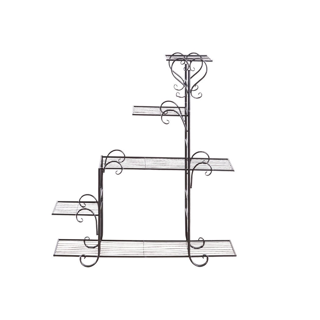 5 Tier Metal Plant Stand for Indoor and Outdoor Use - Black - Rivercity House & Home Co. (ABN 18 642 972 209) - Affordable Modern Furniture Australia