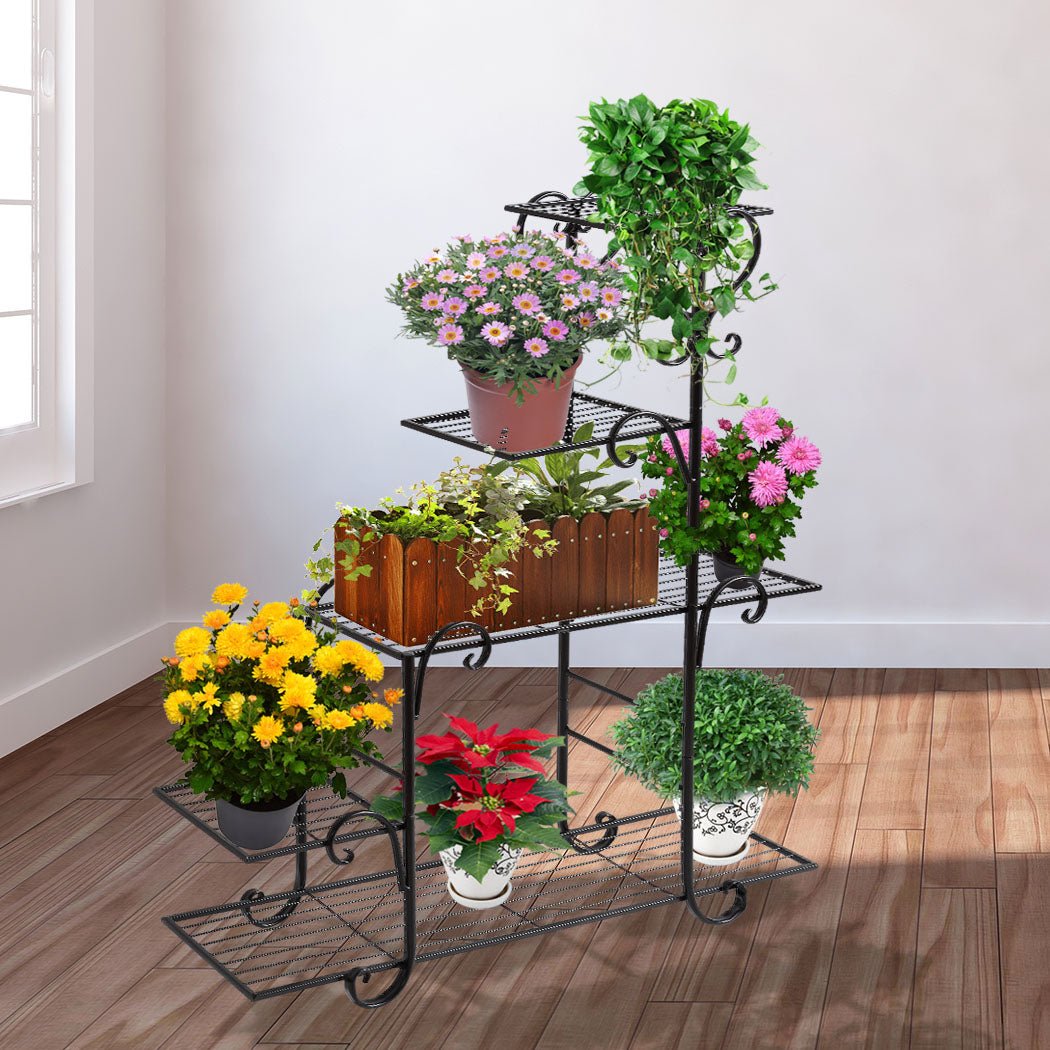 5 Tier Metal Plant Stand for Indoor Outdoor Use - Bronze - Rivercity House & Home Co. (ABN 18 642 972 209) - Affordable Modern Furniture Australia