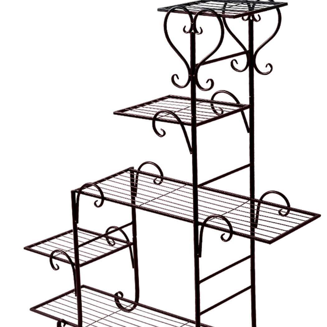 5 Tier Metal Plant Stand for Indoor Outdoor Use - Bronze - Rivercity House & Home Co. (ABN 18 642 972 209) - Affordable Modern Furniture Australia