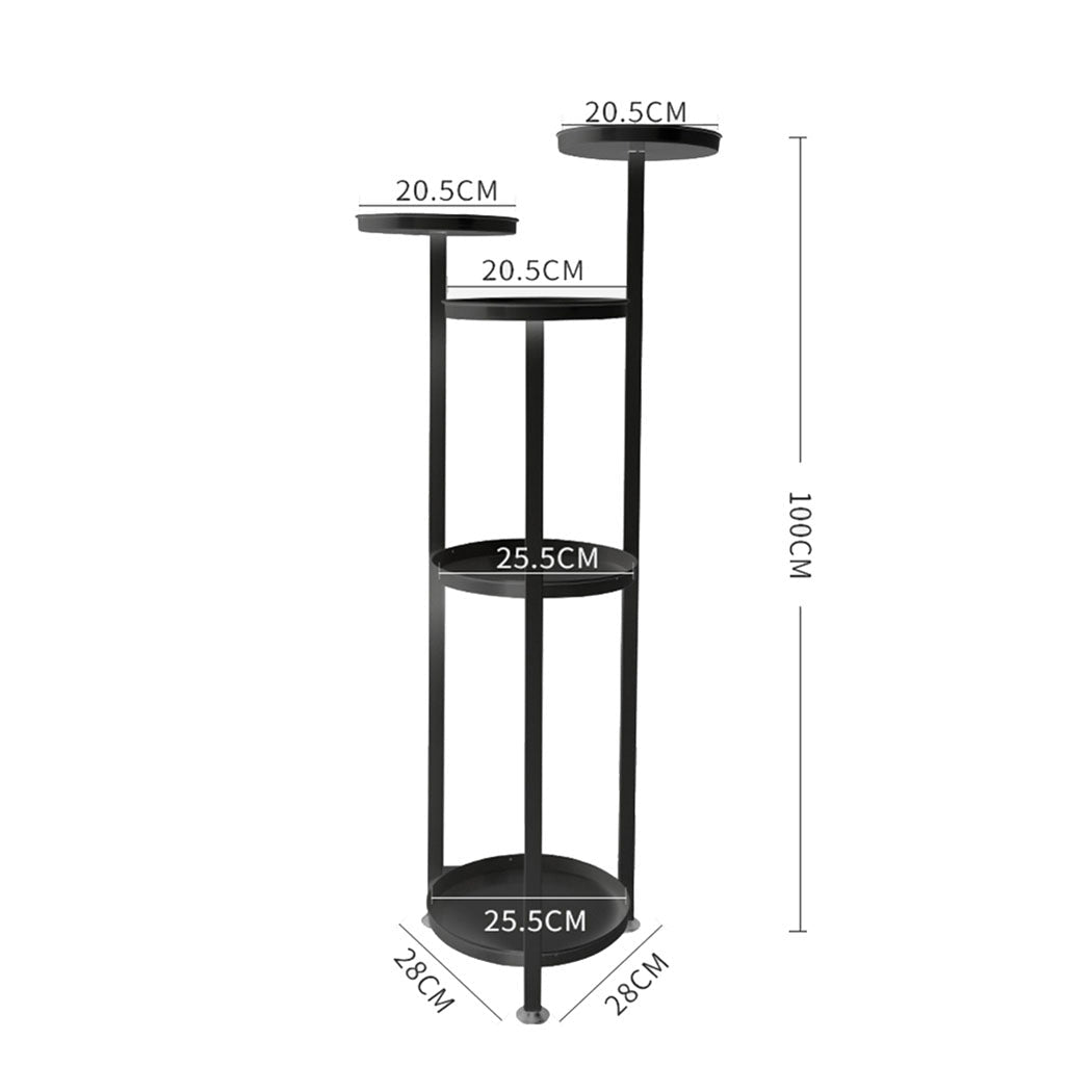 5 Tier Metal Plant Stand for Indoor Outdoor Use Medium - Black - Rivercity House & Home Co. (ABN 18 642 972 209) - Affordable Modern Furniture Australia