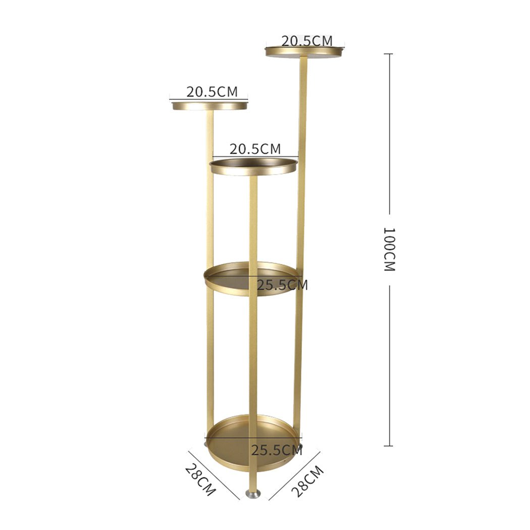 5 Tier Metal Plant Stand for Indoor Outdoor Use Medium - Gold - Rivercity House & Home Co. (ABN 18 642 972 209) - Affordable Modern Furniture Australia