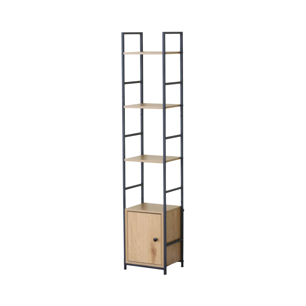5 Tier Rustic Steel and MDF Bookshelf with Cabinet - Brown - Furniture > Living Room > Bookcases & Shelves - Rivercity House & Home Co. (ABN 18 642 972 209) - Affordable Modern Furniture Australia