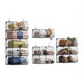 5 Tier Stackable Closet Organizers and Storage Closet Hanging Storage Organizer Shelves