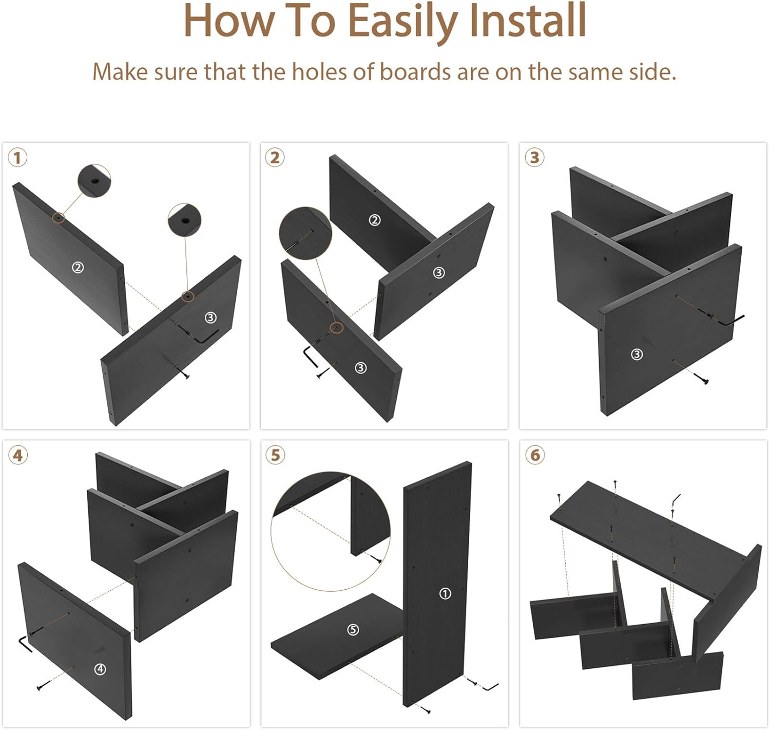 5 - Tier Tree Bookshelf Storage Rack for Home Office or Bedroom (Black) - Furniture > Living Room > Bookcases & Shelves - Rivercity House & Home Co. (ABN 18 642 972 209) - Affordable Modern Furniture Australia