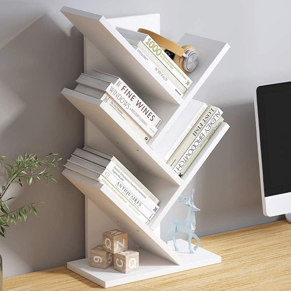 5 - Tier Tree Bookshelf Storage Rack for Home Office or Bedroom (White) - Furniture > Living Room > Bookcases & Shelves - Rivercity House & Home Co. (ABN 18 642 972 209) - Affordable Modern Furniture Australia