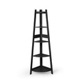 5-Tier Wooden Corner Shelf Storage Unit - Black
