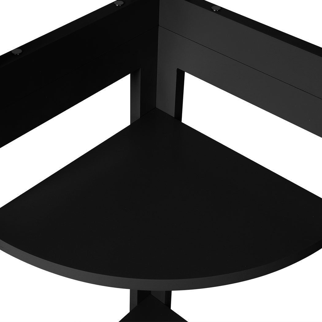 5 - Tier Wooden Corner Shelf Storage Unit - Black - Rivercity House & Home Co. (ABN 18 642 972 209) - Affordable Modern Furniture Australia