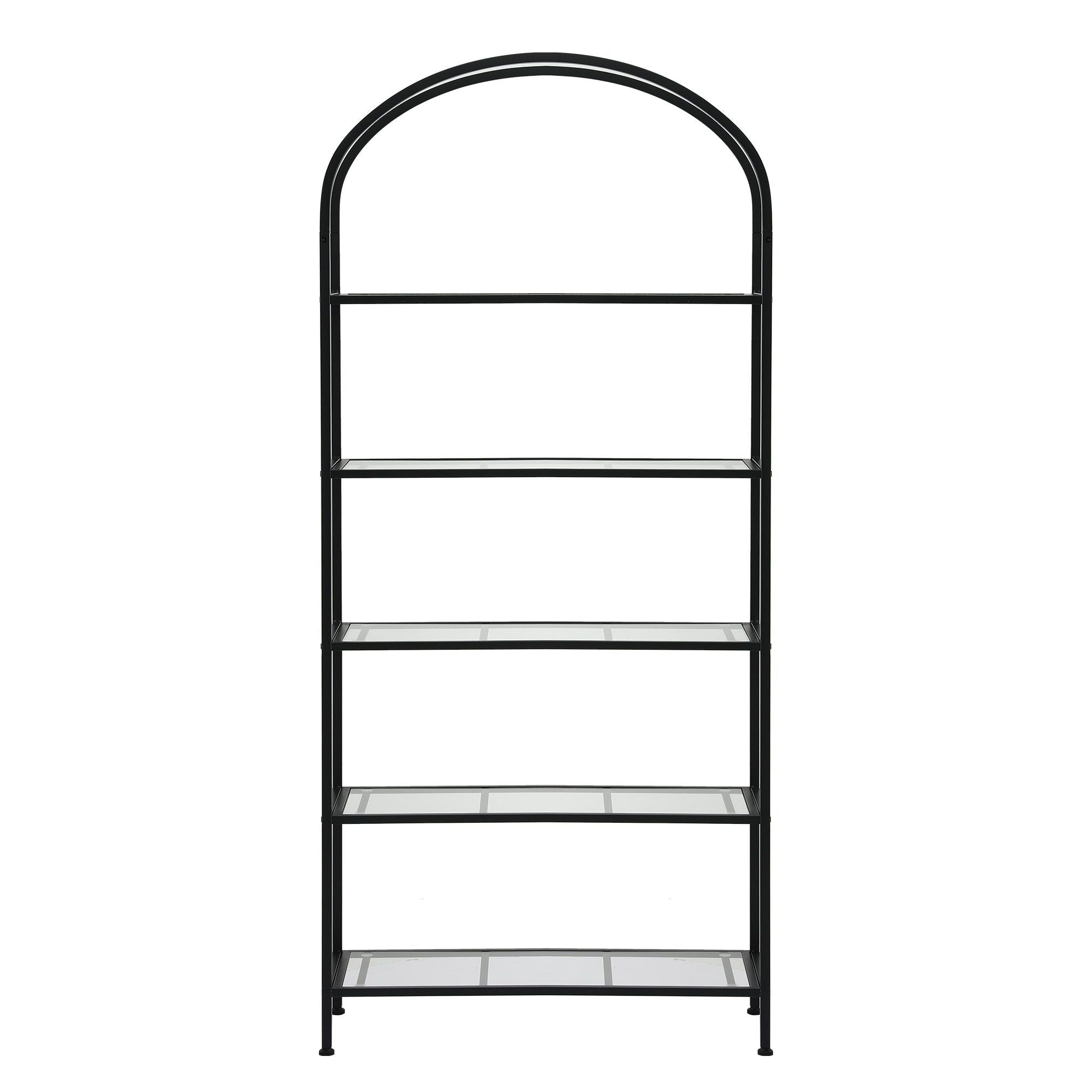 5 Tiers Bookshelf Industrial Etagere Bookcase Display Shelf Black - Furniture > Living Room > Bookcases & Shelves - Rivercity House & Home Co. (ABN 18 642 972 209) - Affordable Modern Furniture Australia