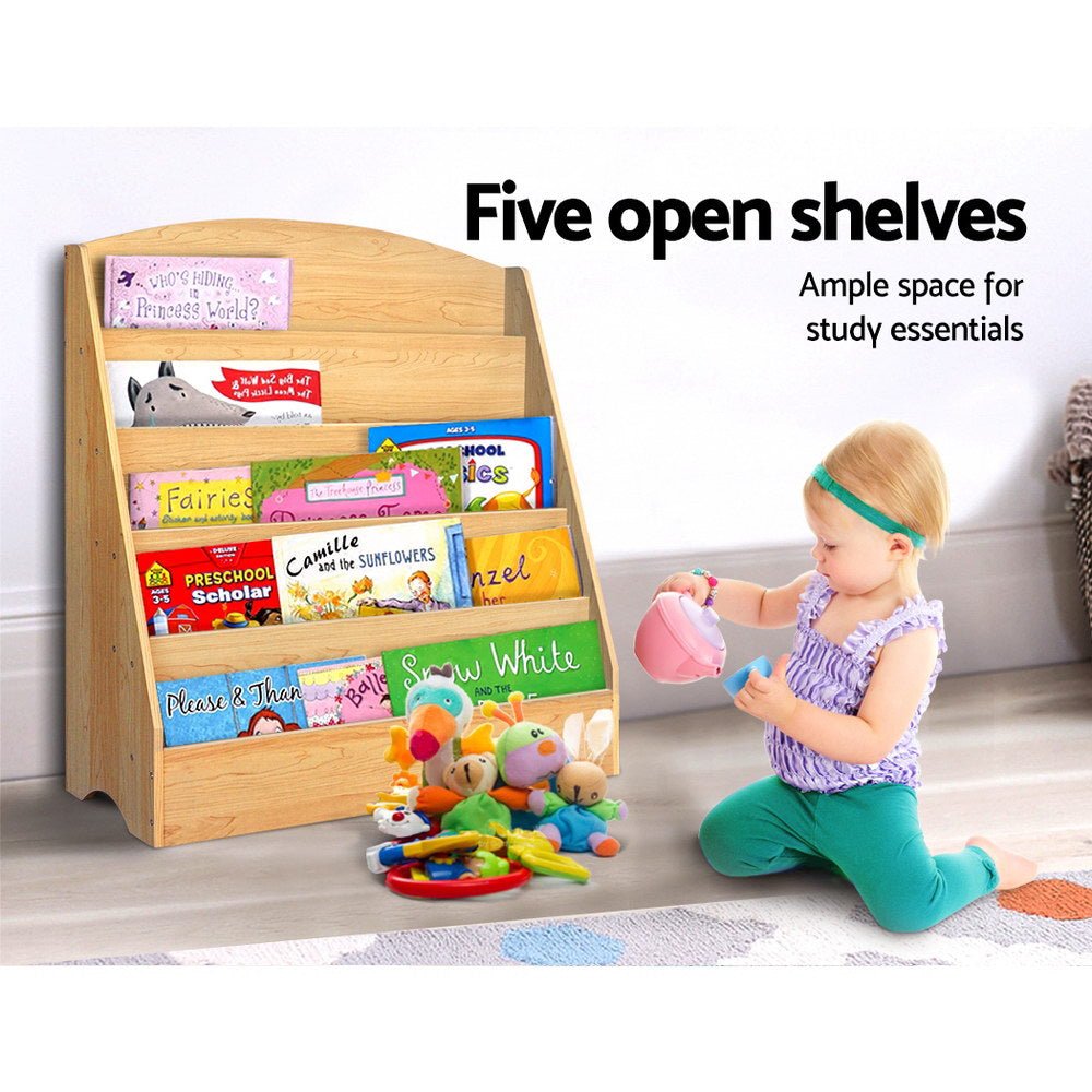 5 Tiers Kids Bookshelf Magazine Shelf Organiser Bookcase Display Rack - Baby & Kids > Kid's Furniture - Rivercity House & Home Co. (ABN 18 642 972 209) - Affordable Modern Furniture Australia