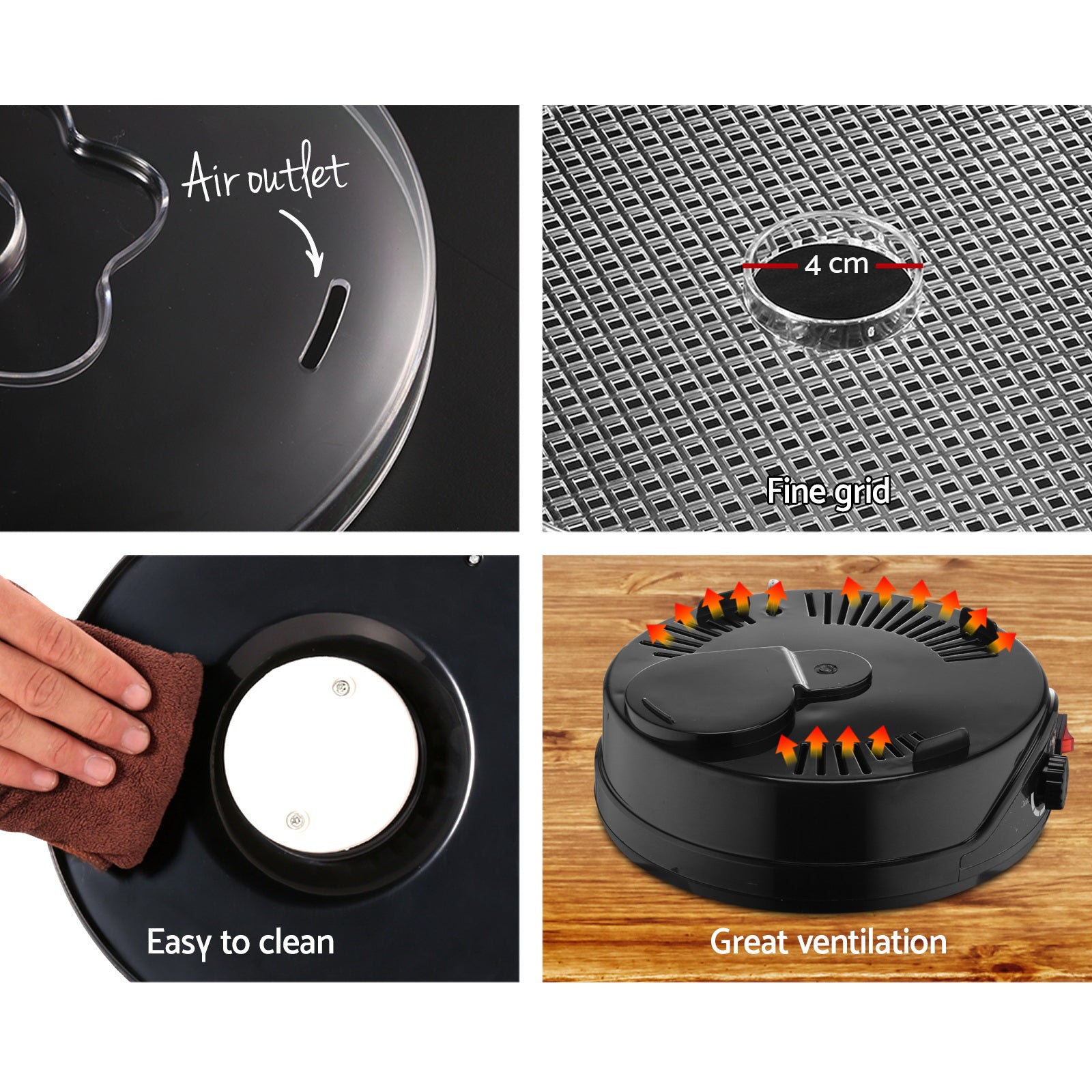 5 Trays Food Dehydrator Fruit Dehydrators Pet Beef Jerky Dryer Black - Appliances > Kitchen Appliances > Food Dehydrators - Rivercity House & Home Co. (ABN 18 642 972 209) - Affordable Modern Furniture Australia