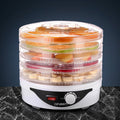5-Tray Food Dehydrator with Adjustable Trays and Temperature Control - White