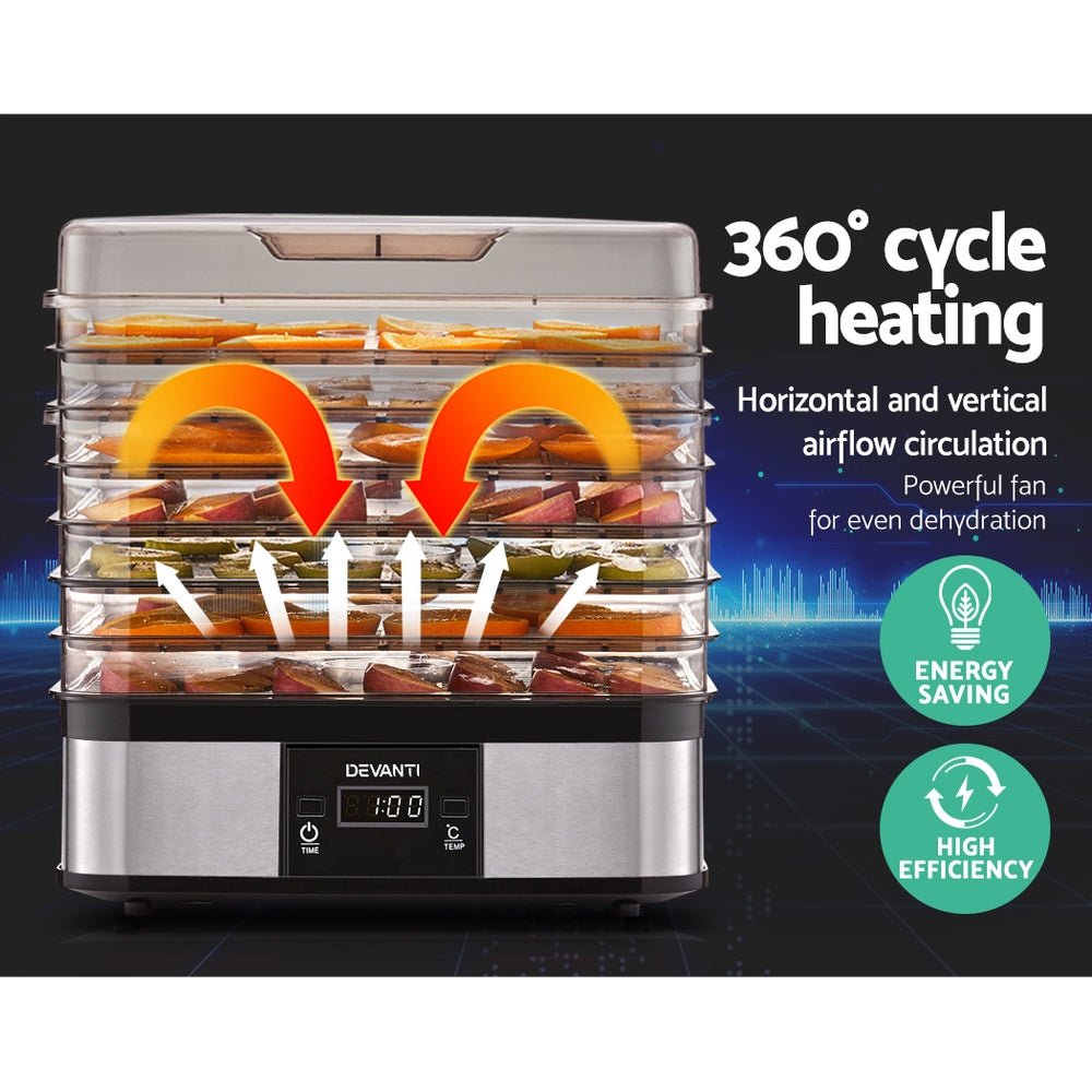 5 Trays Food Dehydrator - Appliances > Kitchen Appliances > Food Dehydrators - Rivercity House & Home Co. (ABN 18 642 972 209) - Affordable Modern Furniture Australia