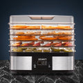 5-Tray Food Dehydrator with Timer and Temperature Control - Silver