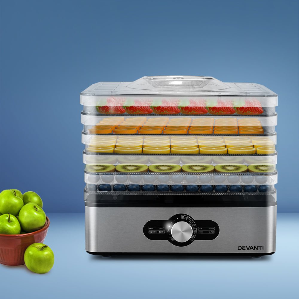 5 Trays Food Dehydrator Stainless Steel Tray - Appliances > Kitchen Appliances > Food Dehydrators - Rivercity House & Home Co. (ABN 18 642 972 209) - Affordable Modern Furniture Australia