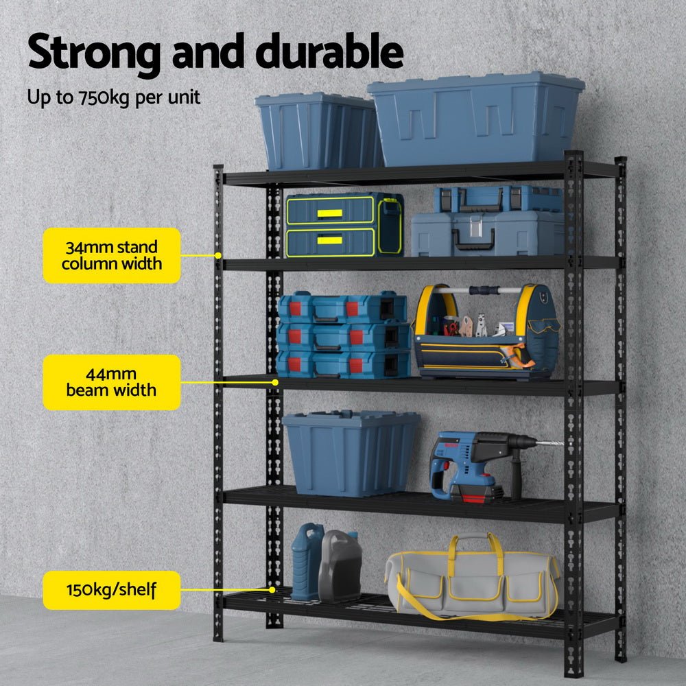5 x 1.8M Garage Shelving Warehouse Rack - Tools > Tools Storage > Wall Storage Racks - Rivercity House & Home Co. (ABN 18 642 972 209) - Affordable Modern Furniture Australia