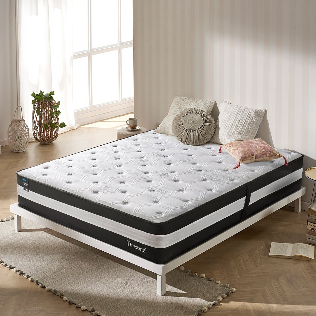 5 Zone Cooling King Single Mattress 25cm - Black White - Rivercity House & Home Co. (ABN 18 642 972 209) - Affordable Modern Furniture Australia