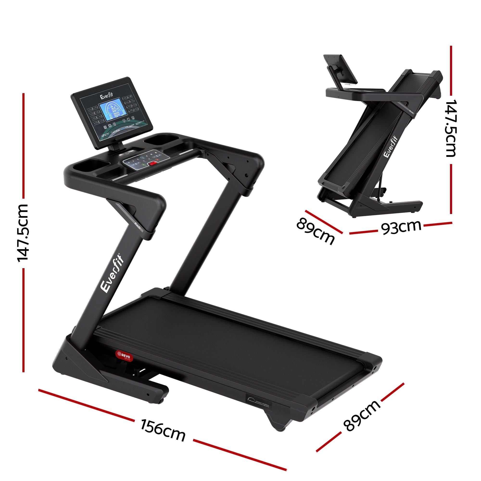 500mm Wide Belt Treadmill 30% Auto Incline Foldable Treadmills for Home with LED Lights - Sports & Fitness > Exercise, Gym & Fitness > Treadmills - Rivercity House & Home Co. (ABN 18 642 972 209) - Affordable Modern Furniture Australia
