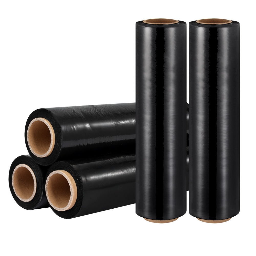 500mm x 400m Stretch Film Pallet Shrink Wrap 5 Rolls Package Use Plastic Black - Commercial > Packaging - Rivercity House & Home Co. (ABN 18 642 972 209) - Affordable Modern Furniture Australia
